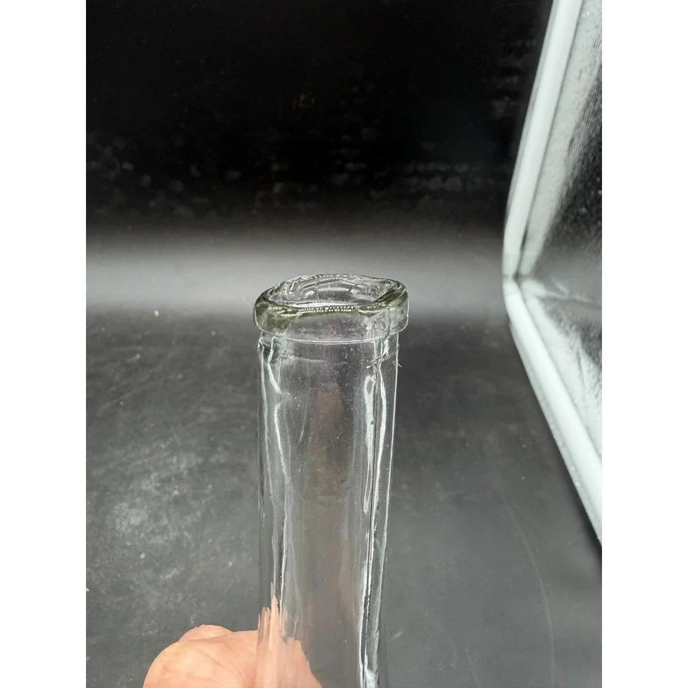 Vintage Clear Glass Bud Vase Teardrop‎ Base Slender Neck 7.25 Inch Single Stem